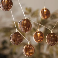 Solar Faux-rattan String Lights