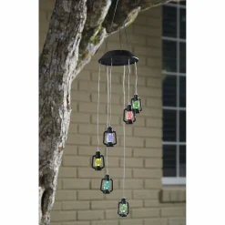 Solar Hurricane Lamp Windchime