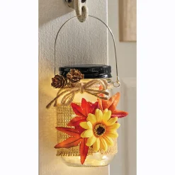 Solar Lit Fall Mason Jar