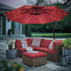 10' Solar Lit Offset Umbrella