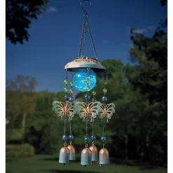 Solar Metal Butterfly Chime