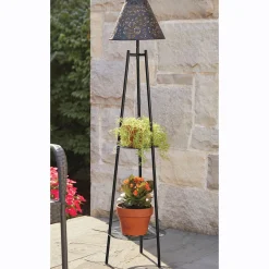 Solar Plant Stand with Lampshade