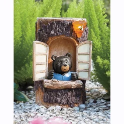 Solar Stump with Bear