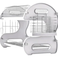 Space-Saving 2-Tier Dish Drying Rack with Utensil Holder