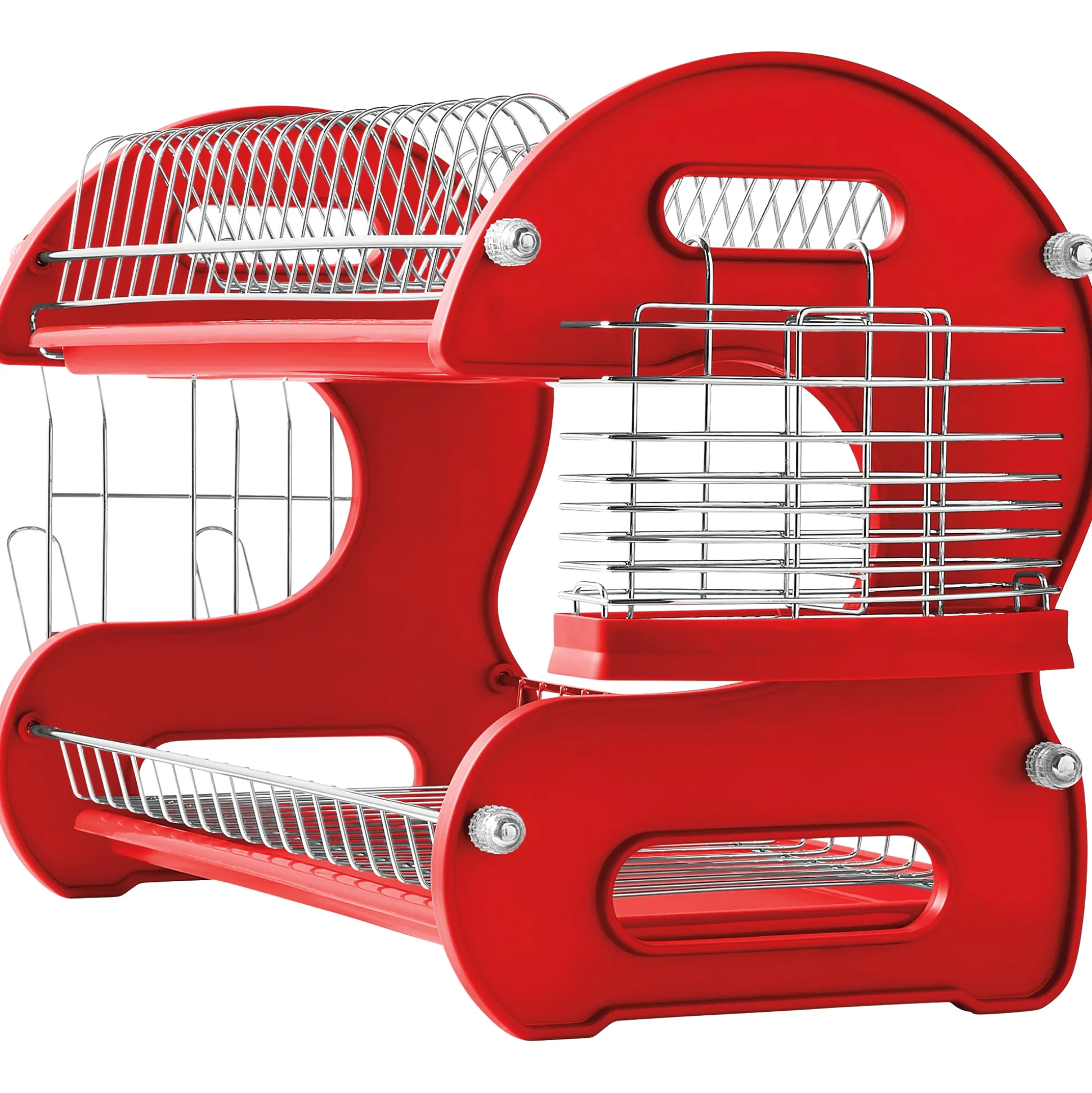 Space-Saving 2-Tier Dish Drying Rack with Utensil Holder