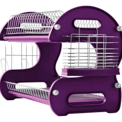 Space-Saving 2-Tier Dish Drying Rack with Utensil Holder