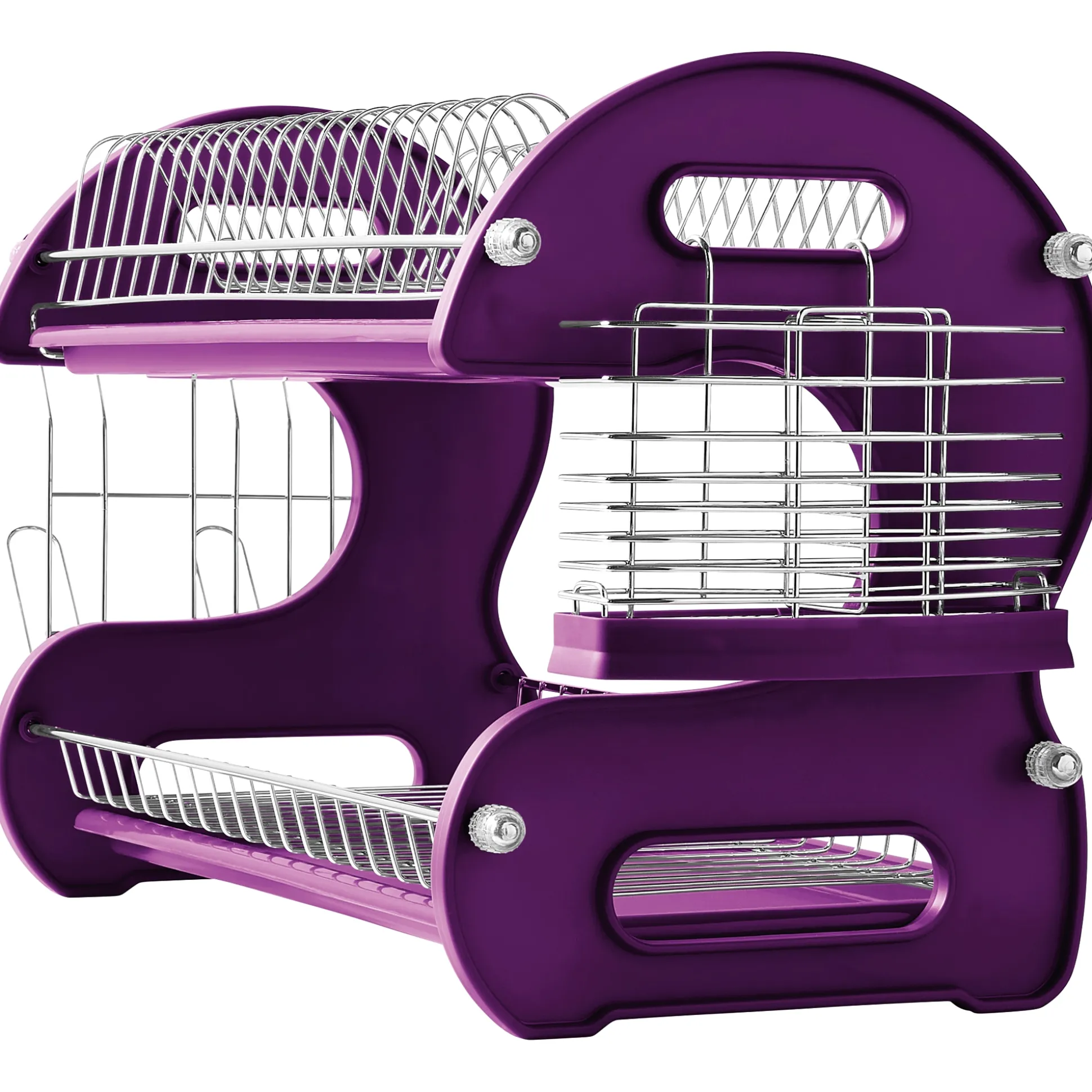 Space-Saving 2-Tier Dish Drying Rack with Utensil Holder