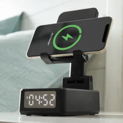 Speaker/Clock Phone Holder with Wireless Charging