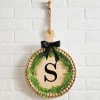 Spring Monogram Wood Bead Wall Plaque
