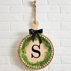 Spring Monogram Wood Bead Wall Plaque