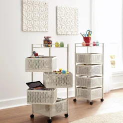Square-Basket Rolling Organizer