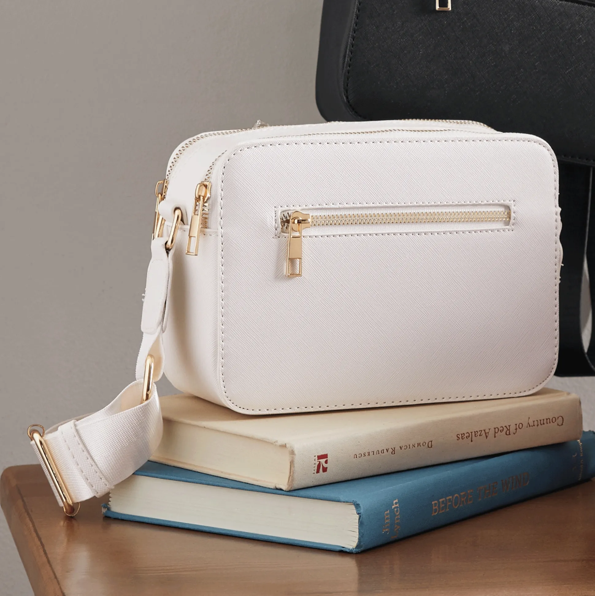 Square Crossbody with Zip Closures