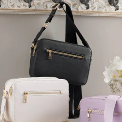 Square Crossbody with Zip Closures