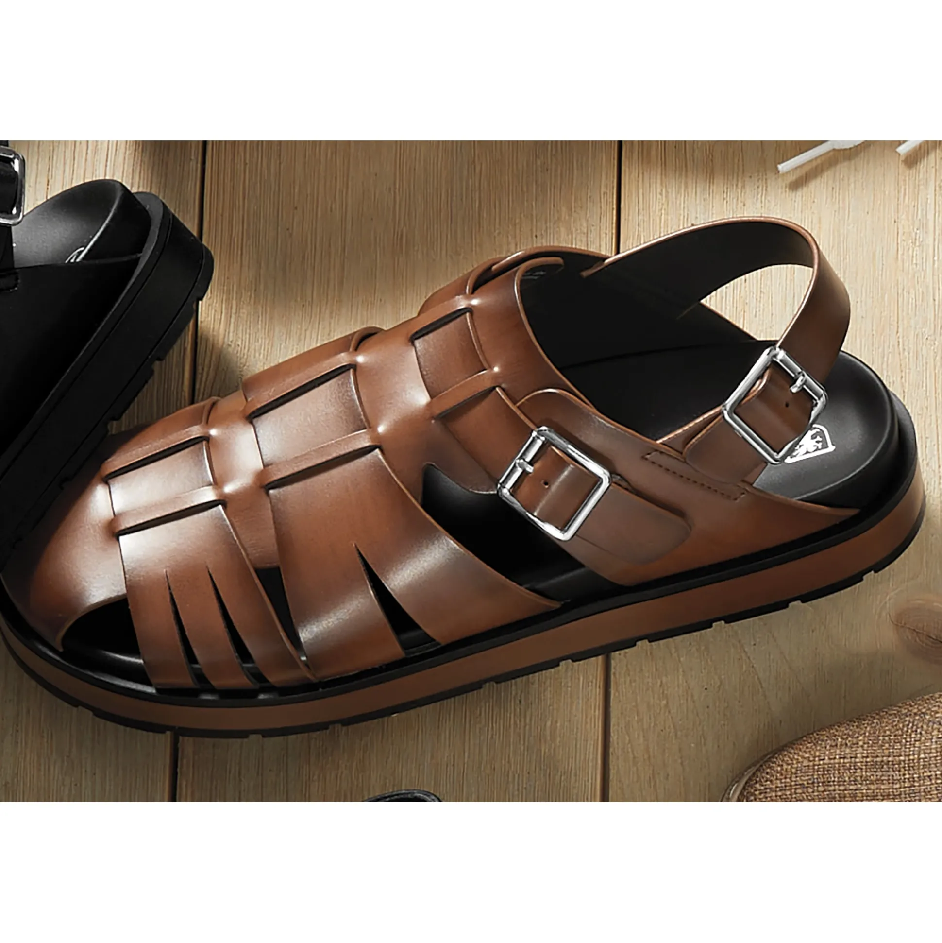 Stacy Adams Largo Slingback Buckle Sandal with Platform
