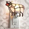 Stained Glass Farmhouse Sheep Night-light