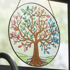 Stained Glass Mystic Tree of Life Hanging