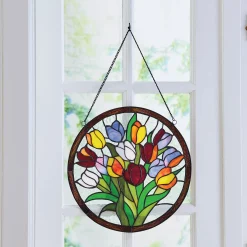 Stained Glass Tulip Bouquet Wall Art
