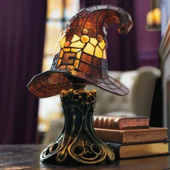 Stained Glass Witch Hat Accent Lamp