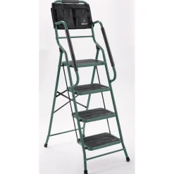 4-Step Safety Ladder with Tool Tote and Non-Slip Steps