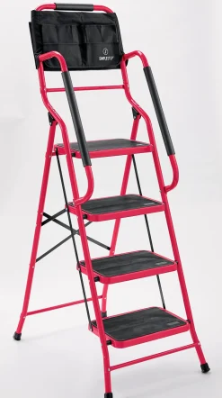 4-Step Safety Ladder with Tool Tote and Non-Slip Steps