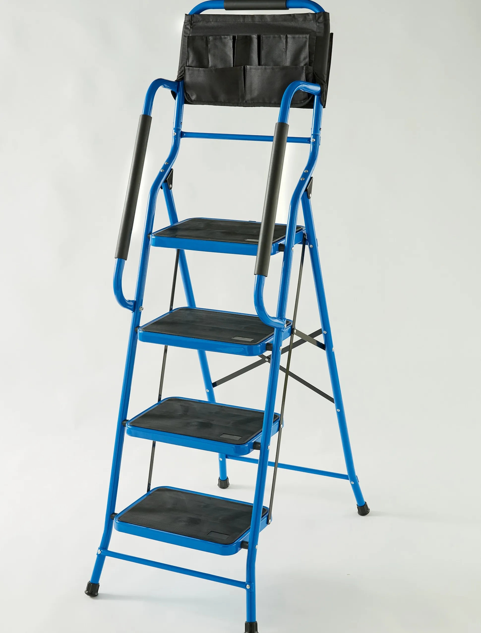 4-Step Safety Ladder with Tool Tote and Non-Slip Steps