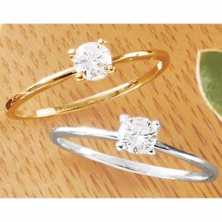 Sterling Lab-Created Diamond Round Solitaire Ring - .25 CTTW