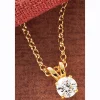 Sterling Lab-Created Diamond Round Solitaire Pendant - .25 CTTW