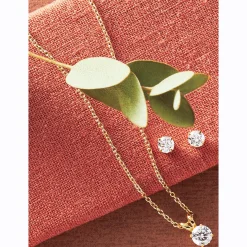 Sterling Lab-Created Diamond Round Solitaire Pendant - .50 CTTW