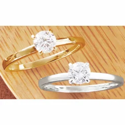 Sterling Lab-Created Diamond Round Solitaire Ring - .50 CTTW