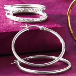 Sterling 2-Pair Hoop Set