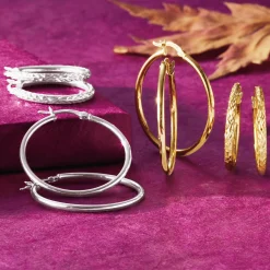 Sterling 2-Pair Hoop Set