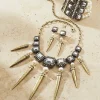 Stone & Faux-Pearl Cone/Drop Necklace, Bracelet & Earrings - Buy All and Save