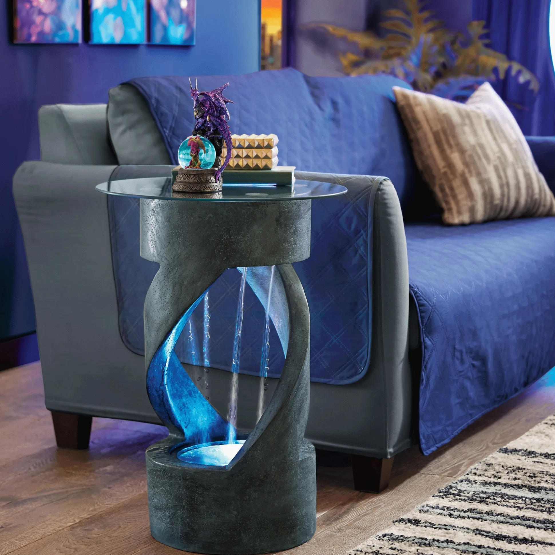 Stone Twist Fountain Table