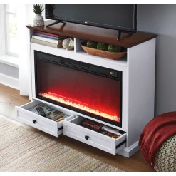 Storage Fireplace with Drawers