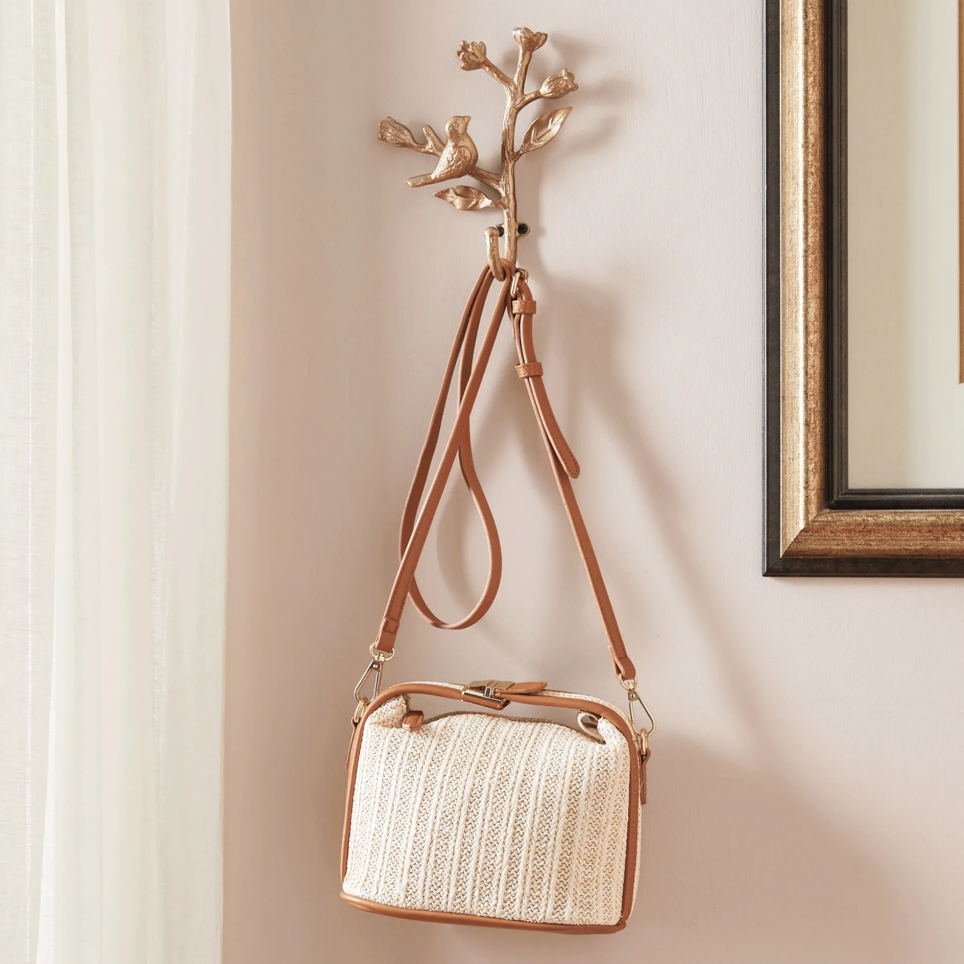 Straw Top Buckle Crossbody
