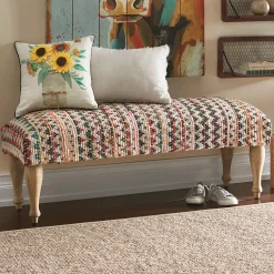 Striped Knit Bench