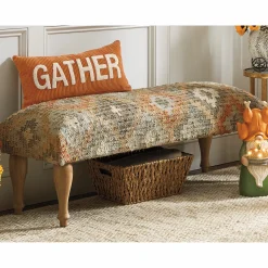 Striped Knit Bench