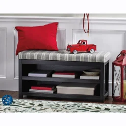 Striped Shoe Bench