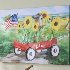 Summer Sunflower Wagon Wall Art