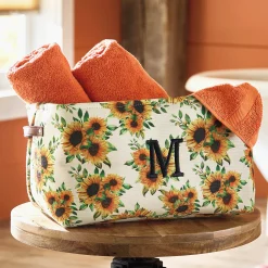 Sunflower Floral Collapsible Fabric Storage Basket