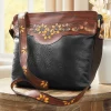 Sunflower Hand-Painted Leather Embossed Crossbody