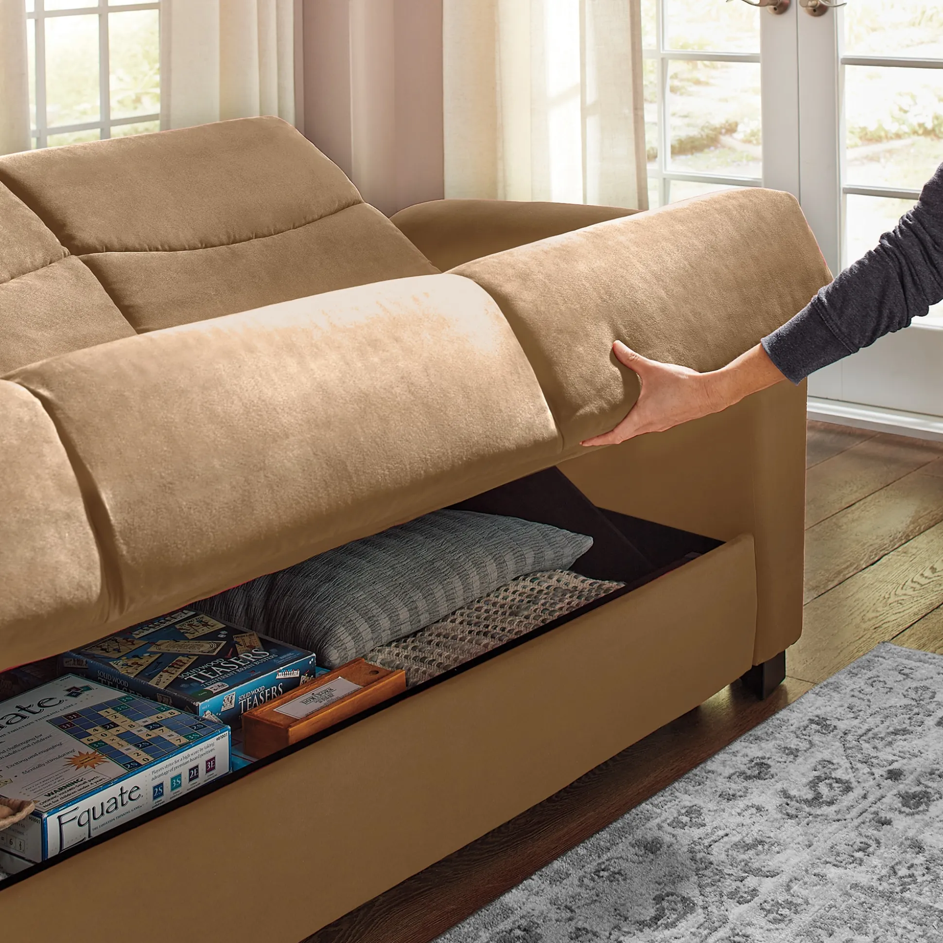 Super Plush Convertible Sofa Bed with Storage