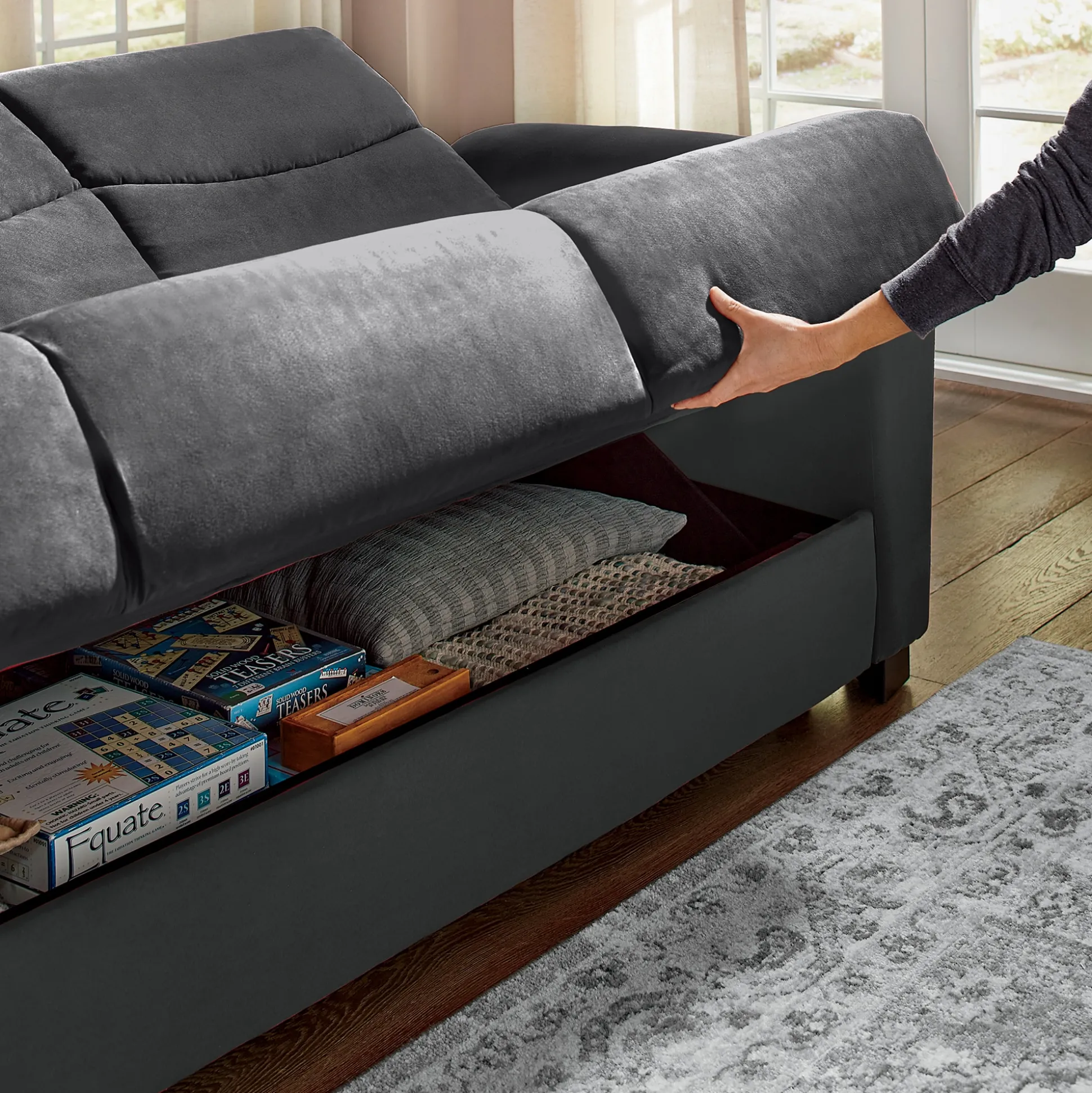 Super Plush Convertible Sofa Bed with Storage