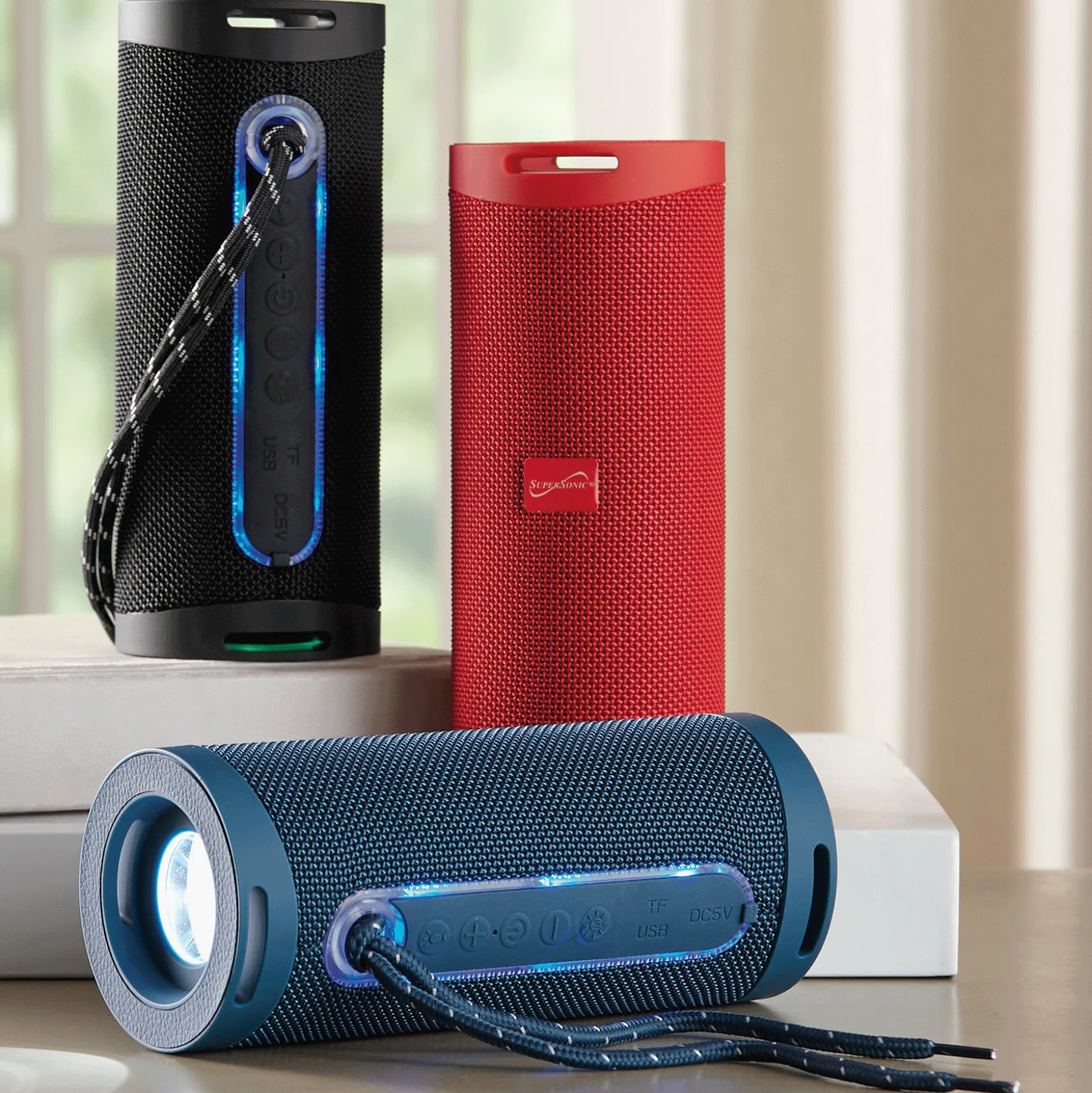 Supersonic Portable Speaker with Flashlight