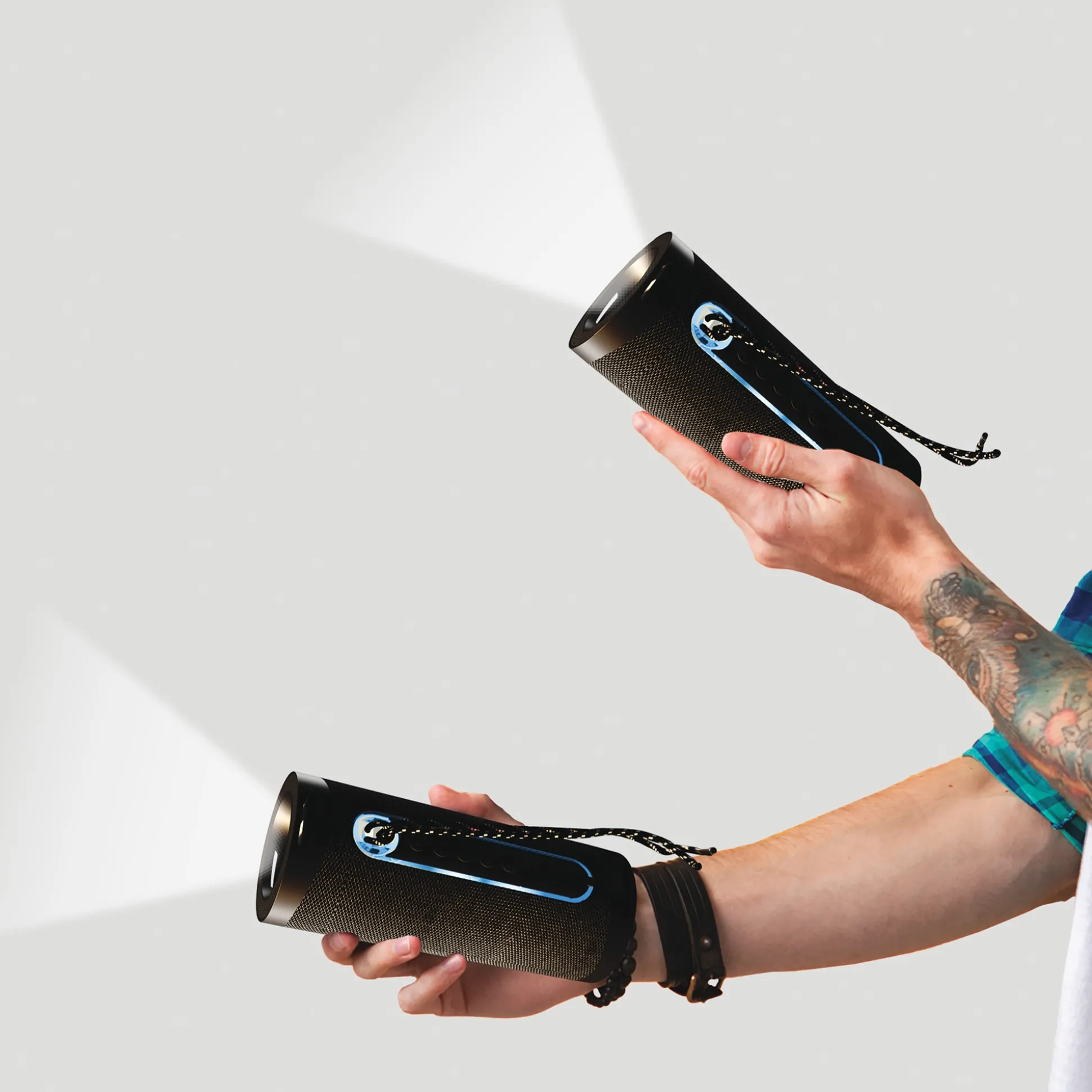 Supersonic Portable Speaker with Flashlight