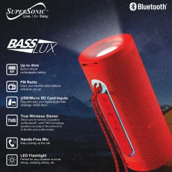 Supersonic Portable Speaker with Flashlight