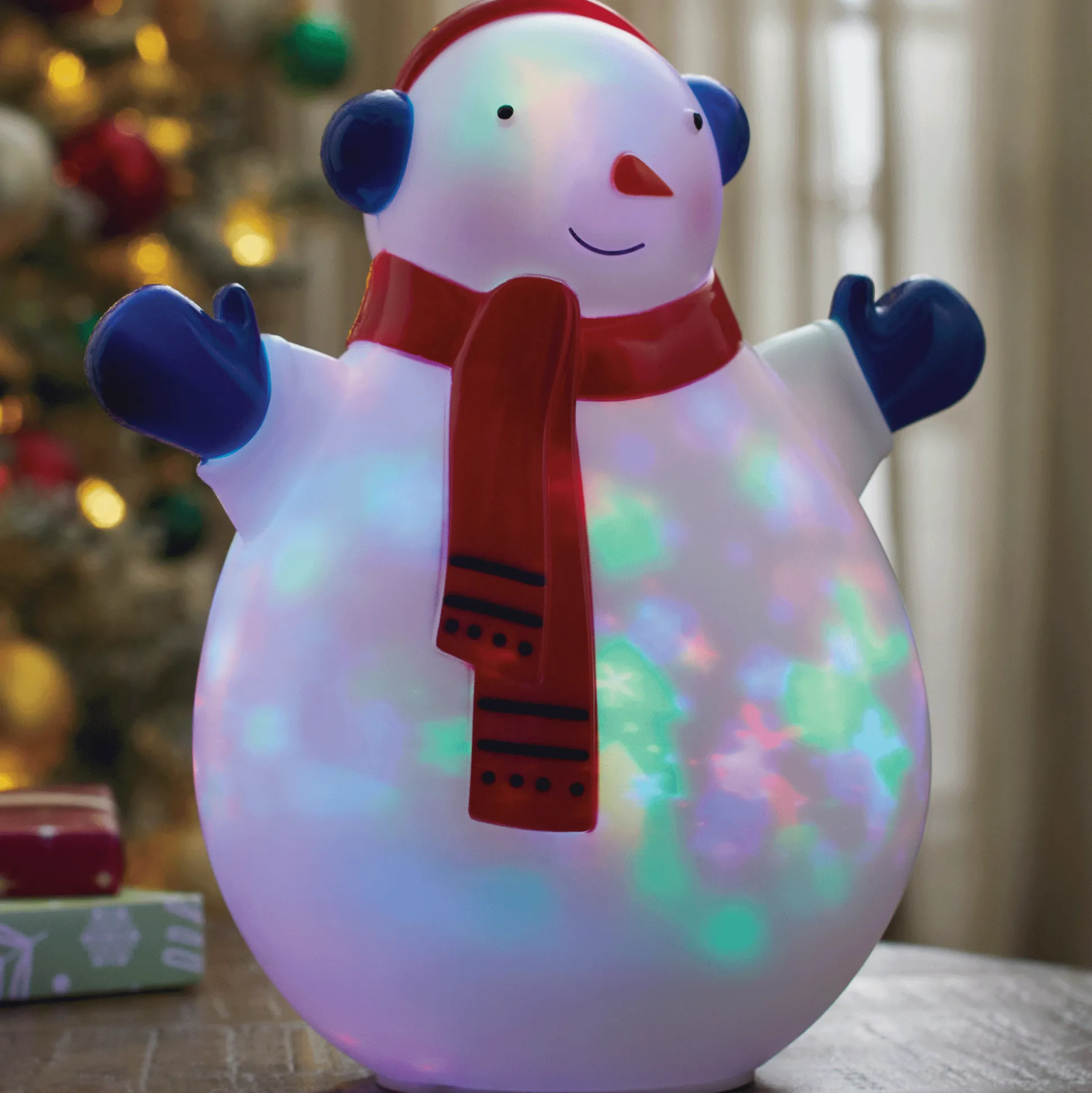 Swirling-Pattern Light-Up Snowman
