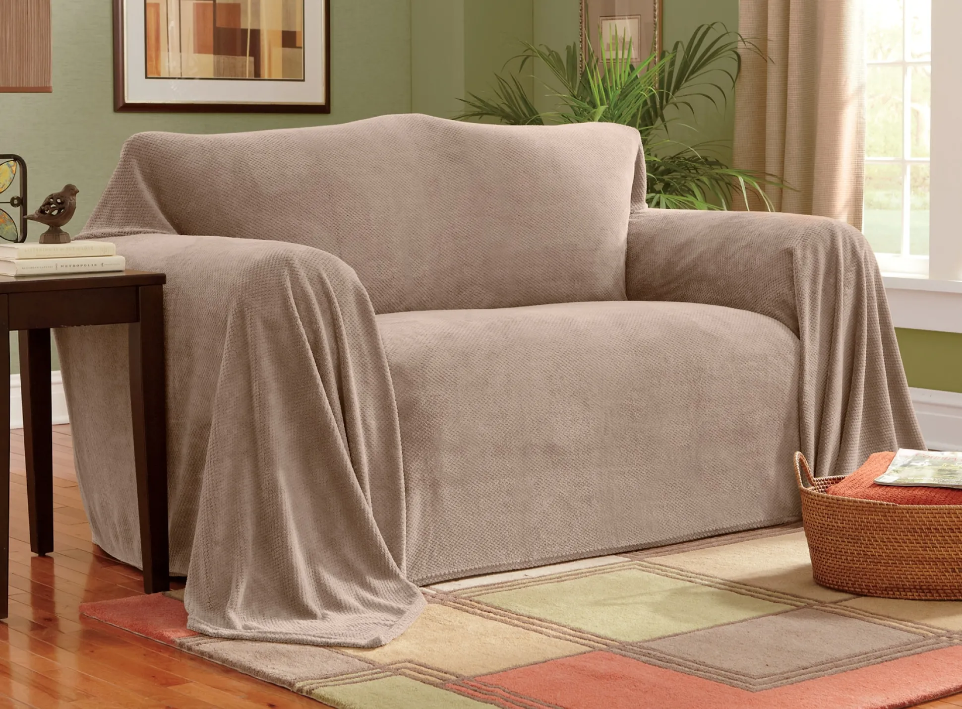 Textured Plush Furniture Throw