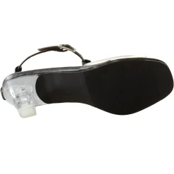 The Marnie Sandal with Rhinestone Strap and 2.5” Clear Acrylic Heel