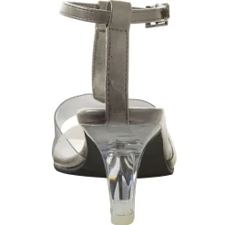 The Marnie Sandal with Rhinestone Strap and 2.5” Clear Acrylic Heel